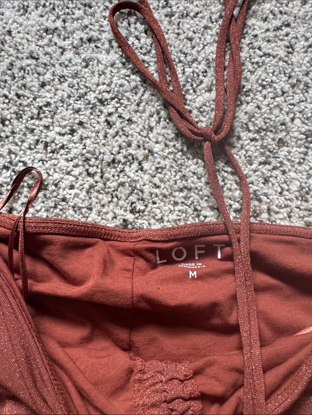 Womens Rust Ruched Halter Tube Top - Loft - Picture 3 of 3